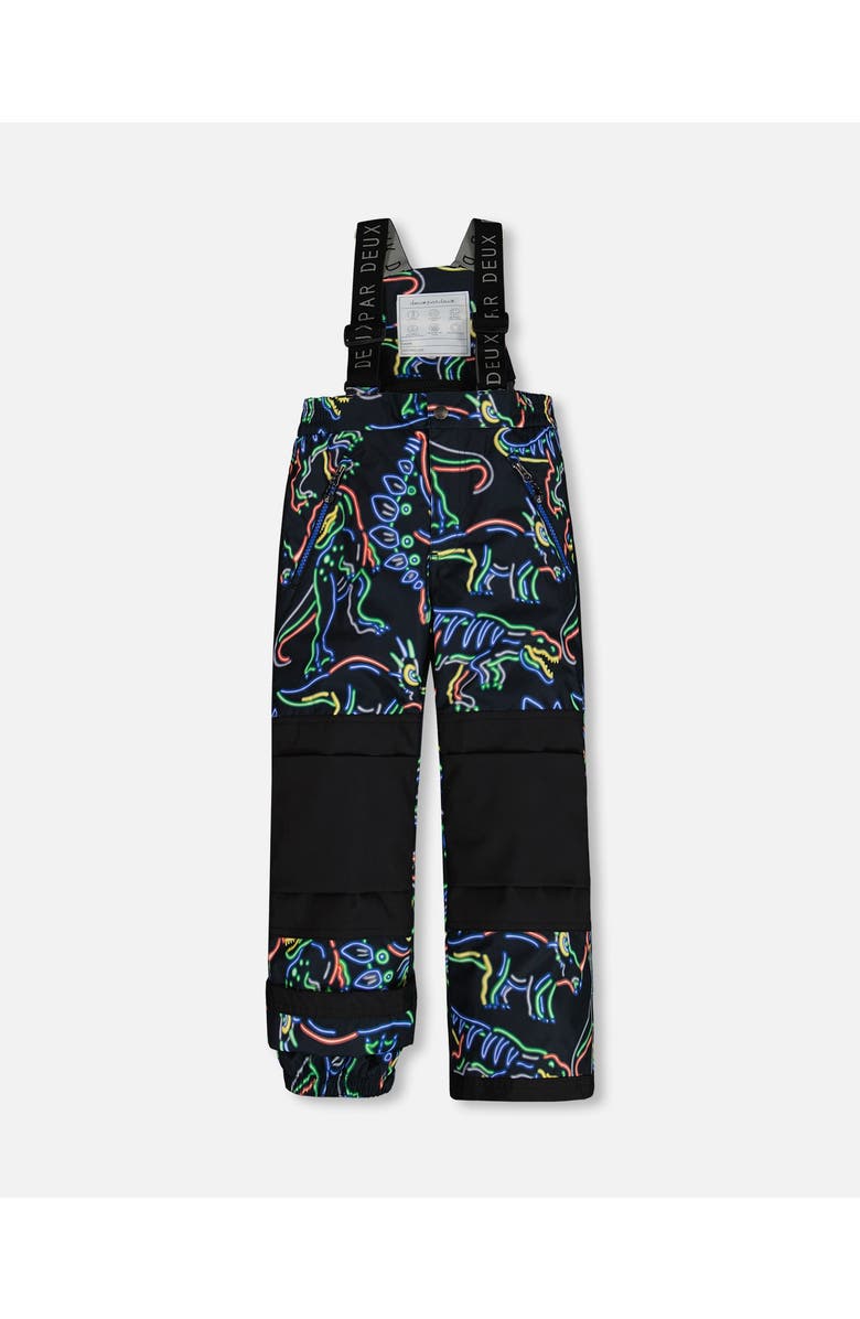 Deux par Deux Little Boy's Two Piece Snowsuit Black Printed Dinos, Alternate, color,