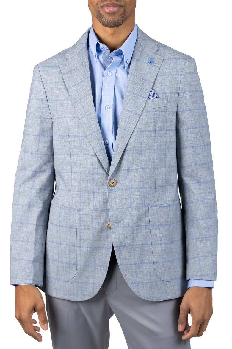 Mélange Yarn Dyed Windowpane Sport Coat, Main, color, REGENT GREY
