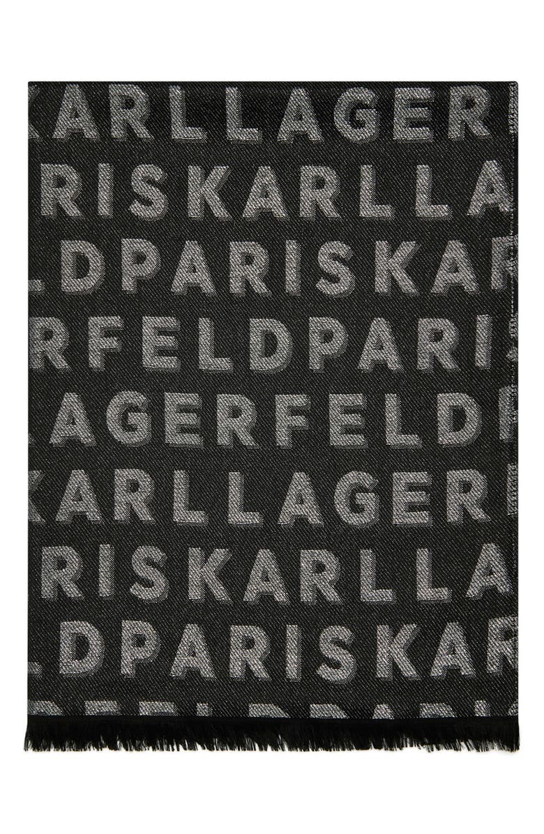 KARL LAGERFELD PARIS Logo Metallic Wrap Scarf, Alternate, color, 