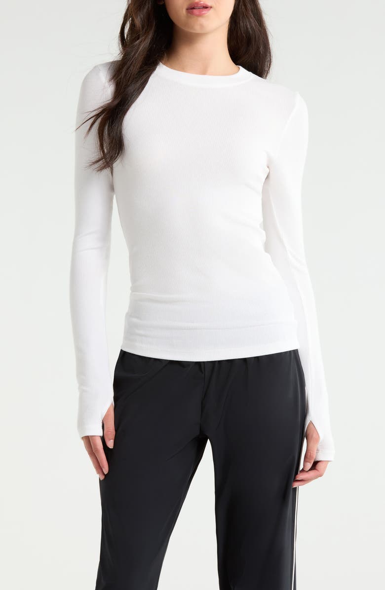 SPLITS59 Louise Rib Long Sleeve T-Shirt, Main, color, White