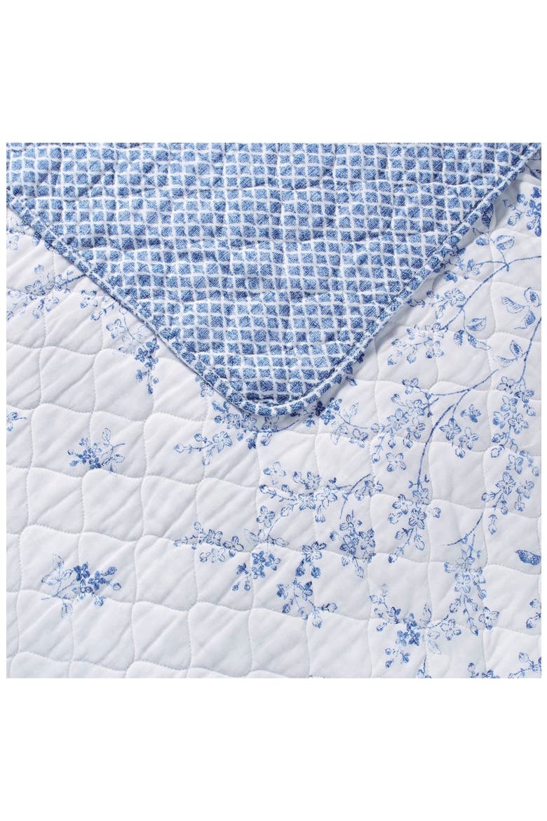 Flora Twin Quilt & Sham Set, Alternate, color, BLUE