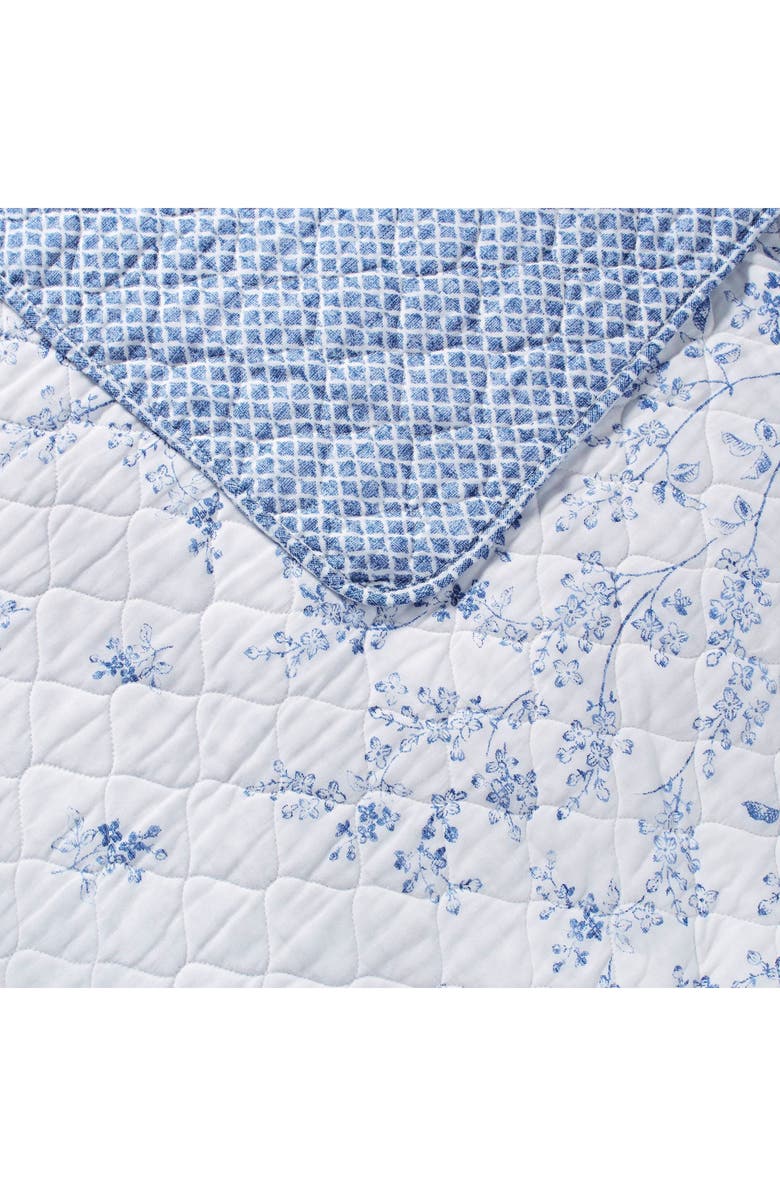 Laura Ashley Flora Twin Quilt & Sham Set, Alternate, color, Blue