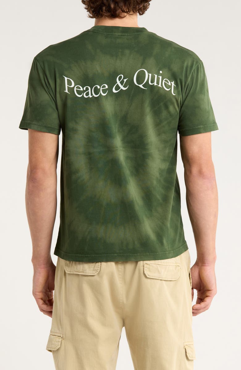 Museum of Peace & Quiet Tie Dye Wordmark Graphic T-Shirt, Alternate, color, Forest