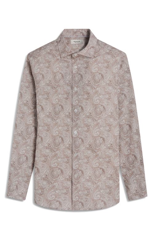 Bugatchi Axel Trim Fit Paisley Cotton Button-up Shirt In Gray