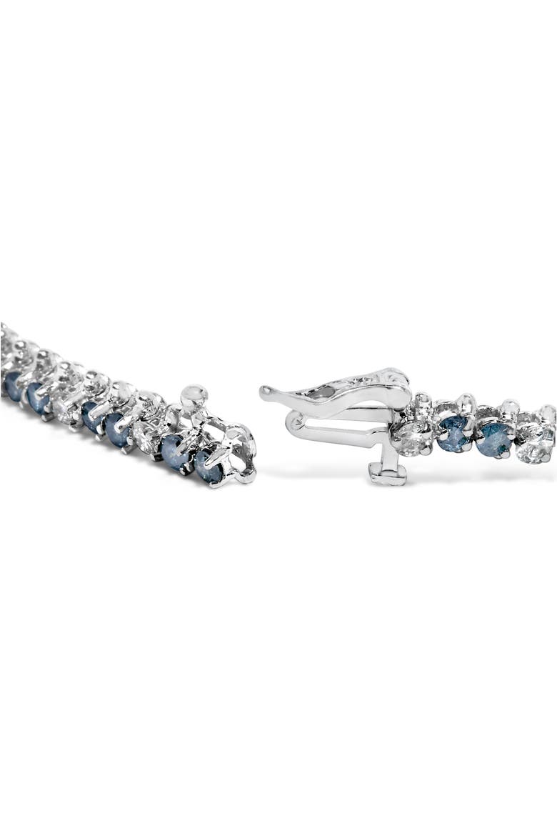 14K White Gold 4 5/8cttw White And Treated Blue Diamond Bracelet, Alternate, color, White