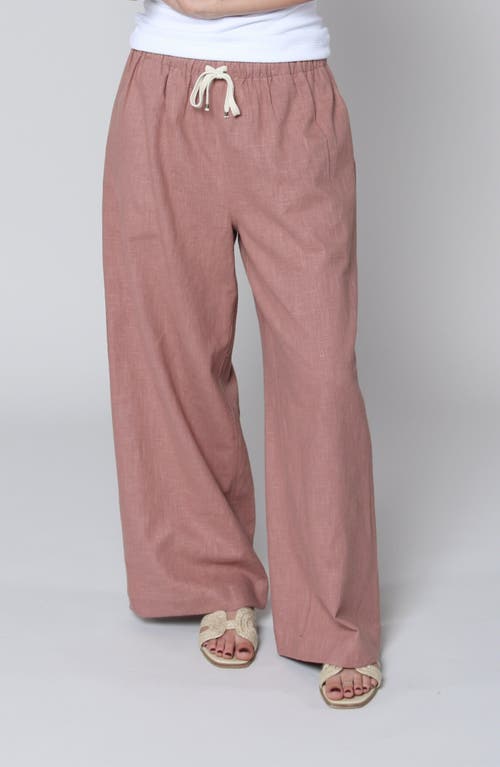Leisure Lab Linen Palazzo Pant In Neutral