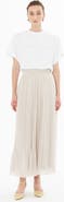 Gizia High-Waist Flowing Chiffon Pleated Midi Skirt