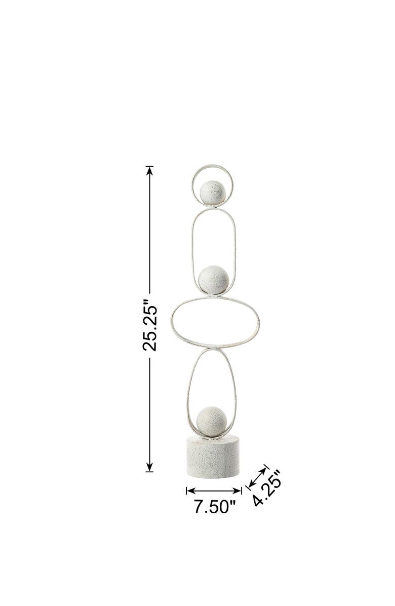 Glitzhome 25.50"H Modern Abstract White Metal Sculpture Table Decor, Alternate, color, White