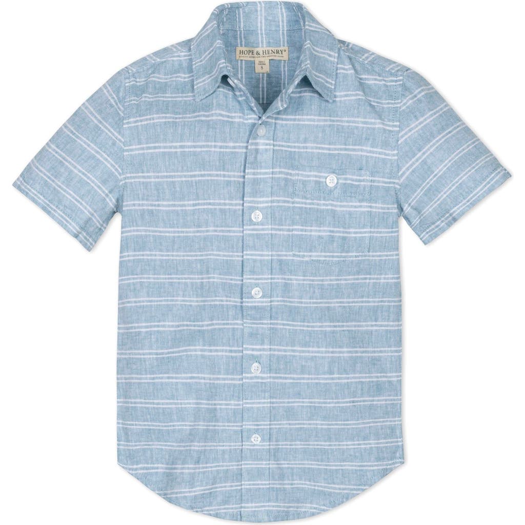 HOPE & HENRY HOPE & HENRY BOYS' LINEN SHORT SLEEVE BUTTON DOWN SHIRT, KIDS