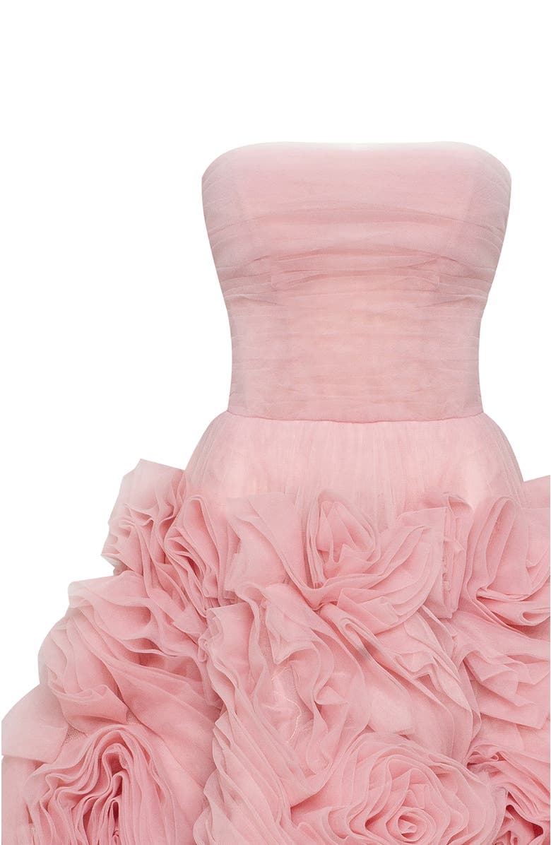 Milla A-Line Tulle Midi Formal Occasion Dress, Alternate, color, Misty Rose