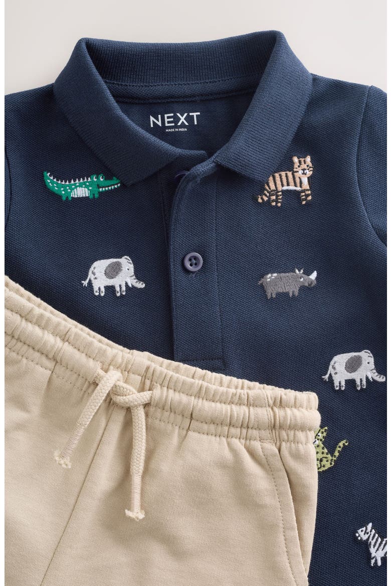 Kids' Safari Polo & Shorts Set, Alternate, color, BLUE