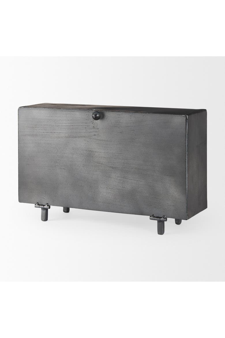 Harvey Metal and Wood Rectangular Table Clock, Alternate, color, Black