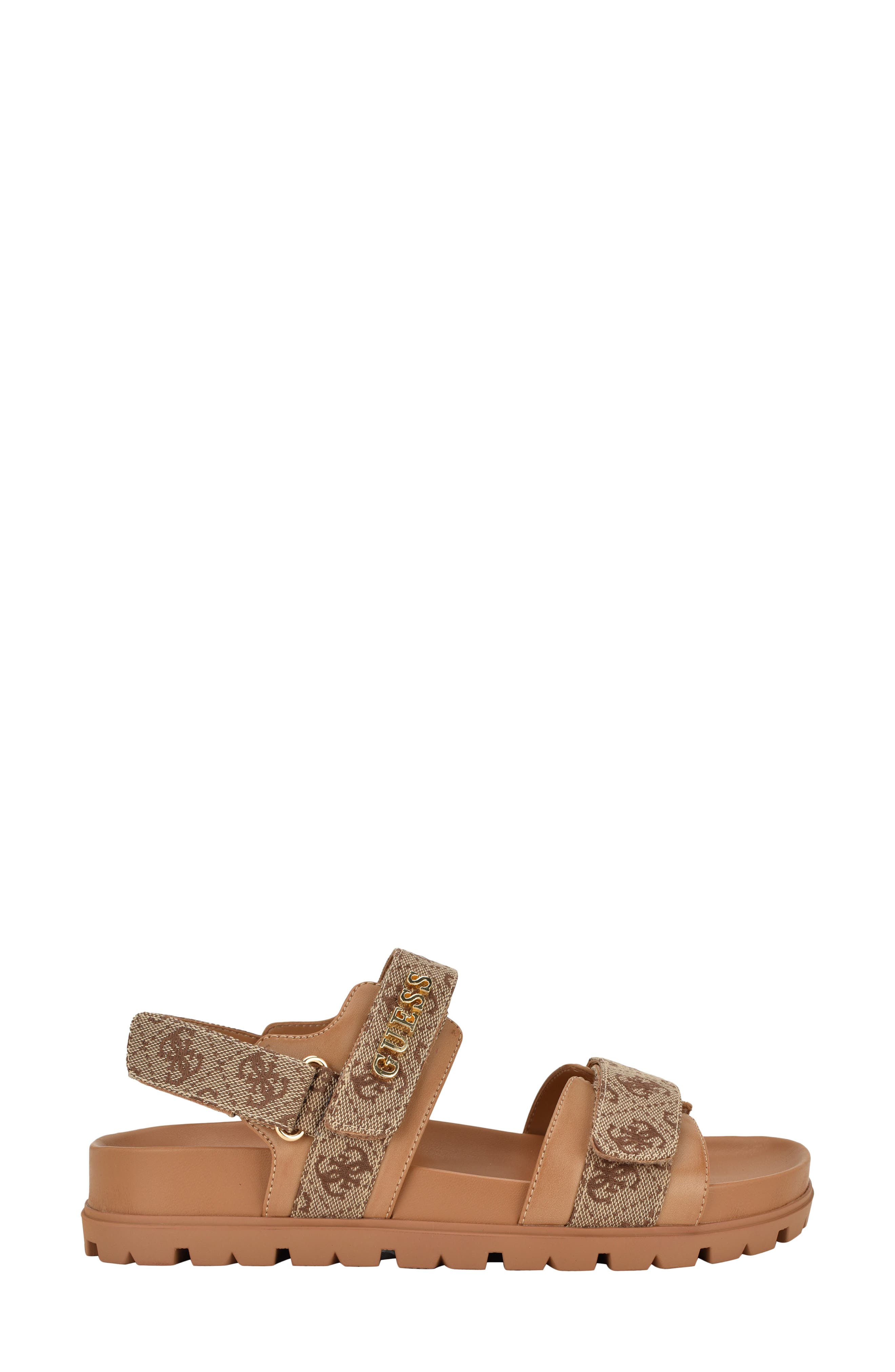 GUESS Florizi Quarter Strap Sandal, Alternate, color, Beige/ Brown