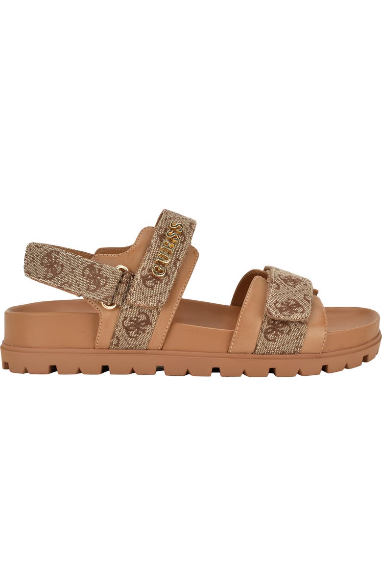 GUESS Florizi Quarter Strap Sandal, Alternate, color, Beige/ Brown