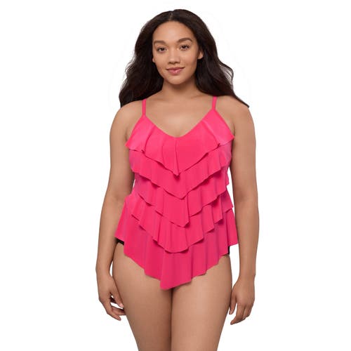 Trimshaper Rachel 5 Tier Ruffle Tankini Swimsuit Top