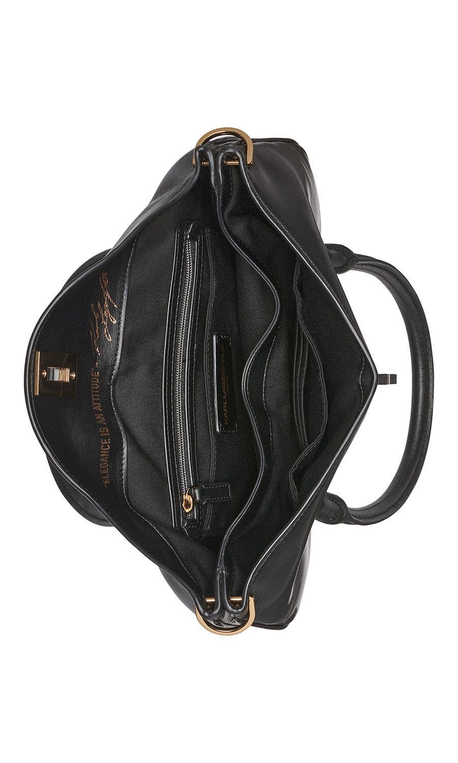 KARL LAGERFELD PARIS Nadine Satchel, Alternate, color, Black