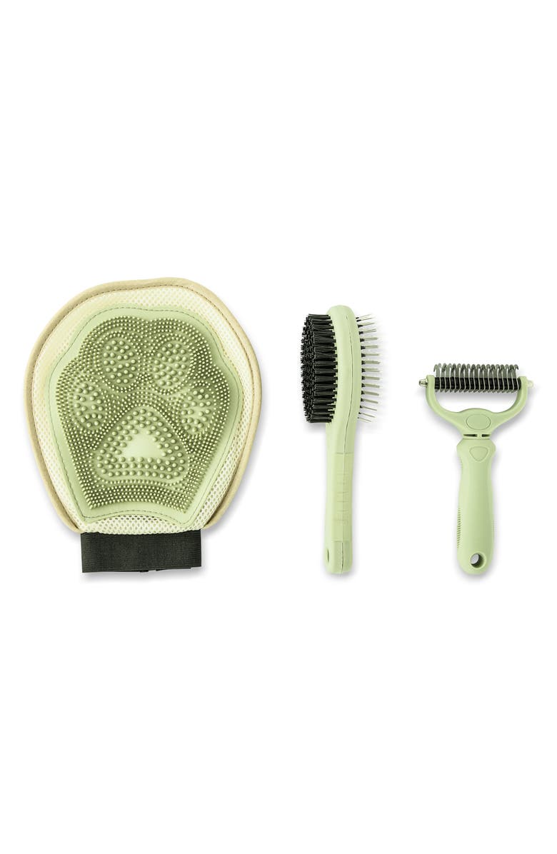 Wild & Woofy Feelin' Paw-sh 3-Piece Pet Grooming Set, Main, color, Green