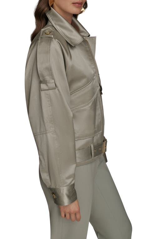 Donna Karan New York Belted Satin Bomber Jacket In Multi