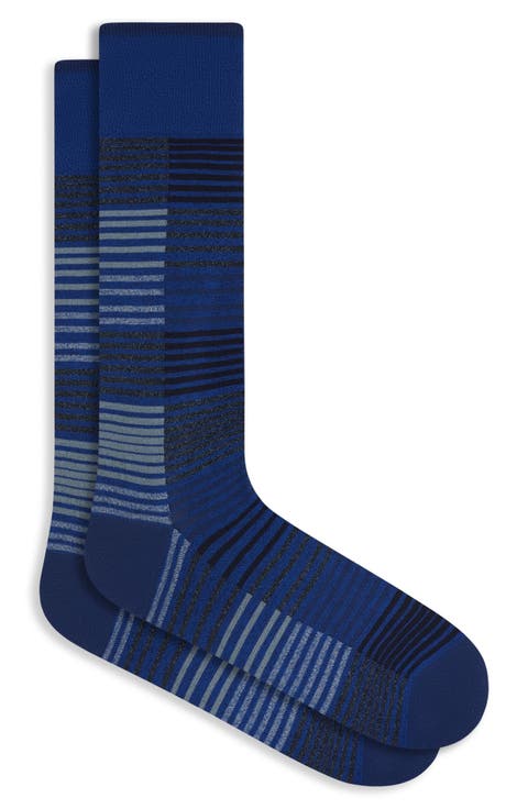 Stripe Cotton Blend Dress Socks
