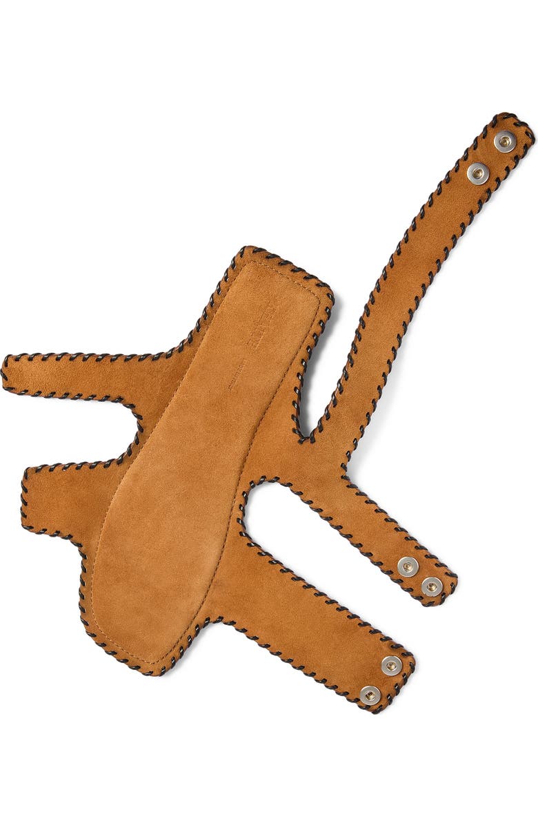 Khaite Boden Whipstitch Slingback Sandal, Alternate, color, Caramel