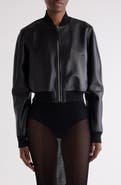 Givenchy Cropped Leather Bomber Jacket
