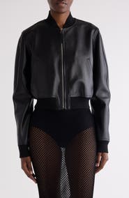 Givenchy Cropped Leather Bomber Jacket