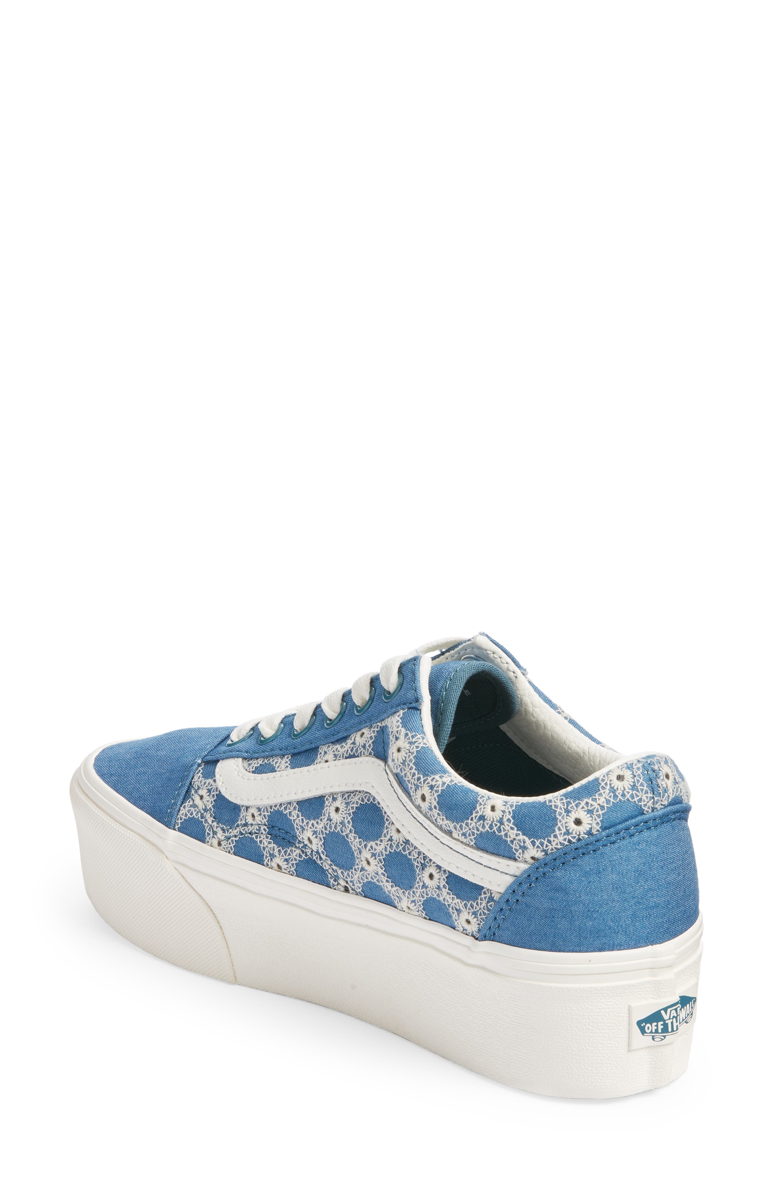 Old Skool Stackform Sneaker, Alternate, color, DENIM MIX BLUE