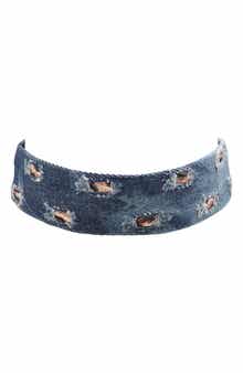 Distressed Denim Choker