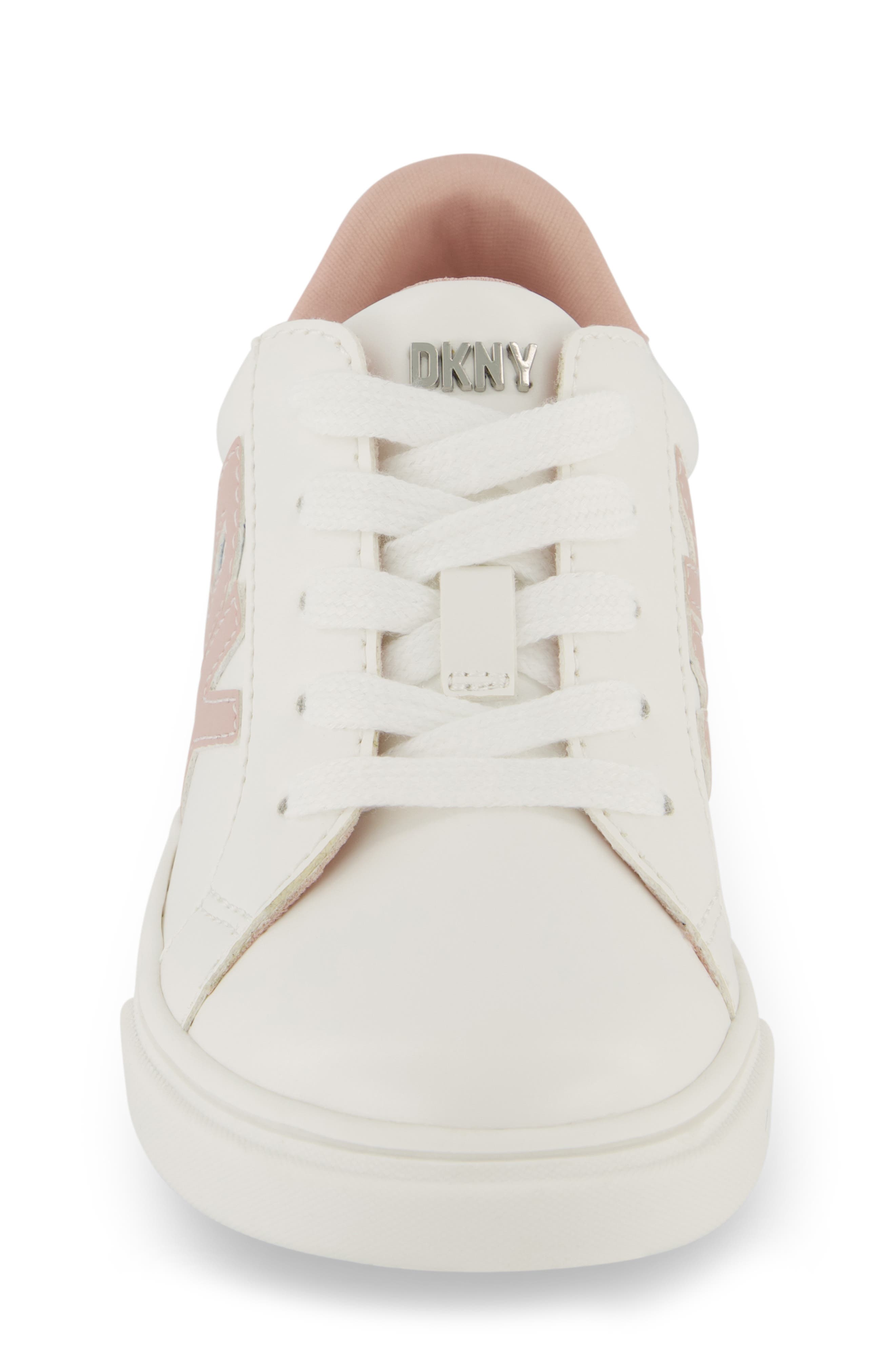 DKNY Kids' Celia Bonnie Sneaker, Alternate, color, White/ Pink