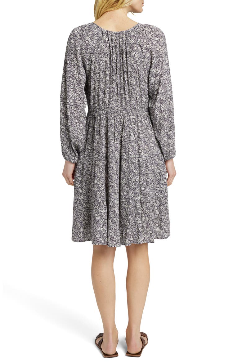 Sirene Floral Long Sleeve Dress, Alternate, color, NAVY DITSY