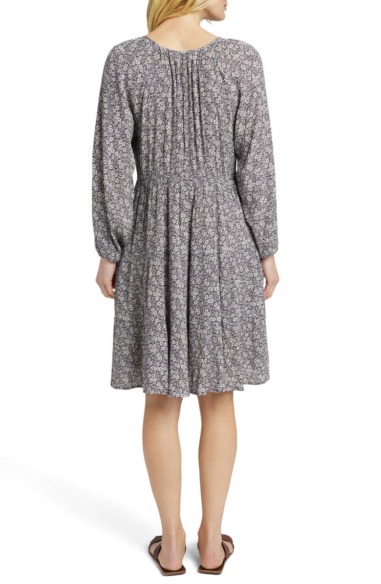 Faherty Sirene Floral Long Sleeve Dress, Alternate, color, Navy Ditsy