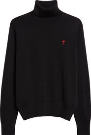 AMI PARIS Ami De Coeur Merino Wool Turtleneck Sweater