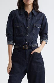 Nili Lotan Travis Long Sleeve Chambray Shirt