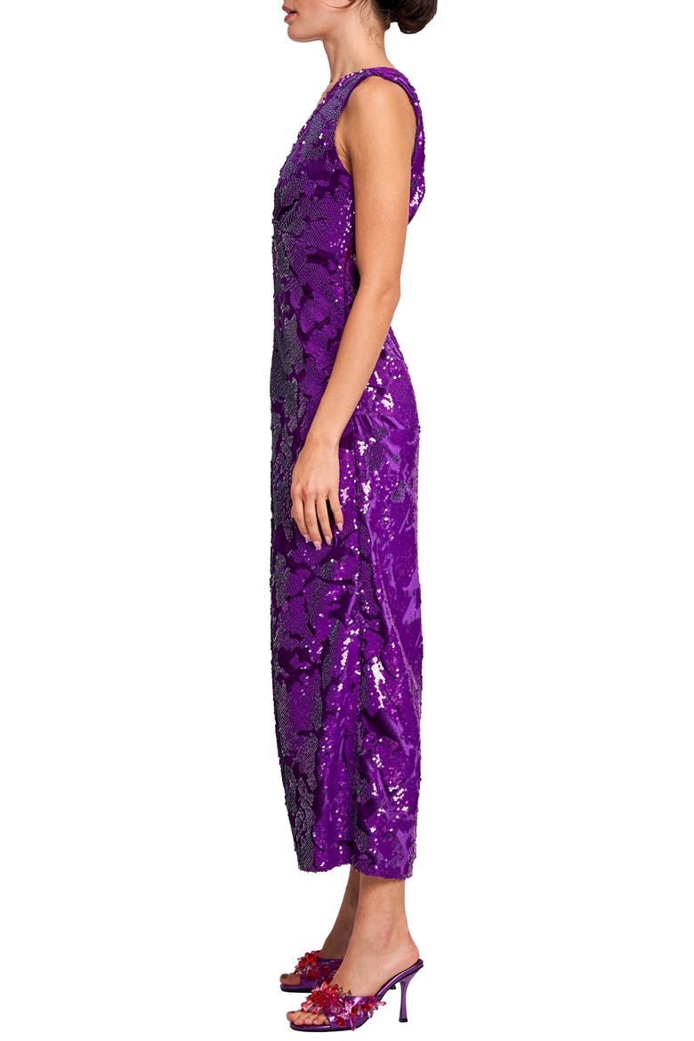 Penny Sleeveless Sequin Cocktail Dress, Alternate, color, PURPLE