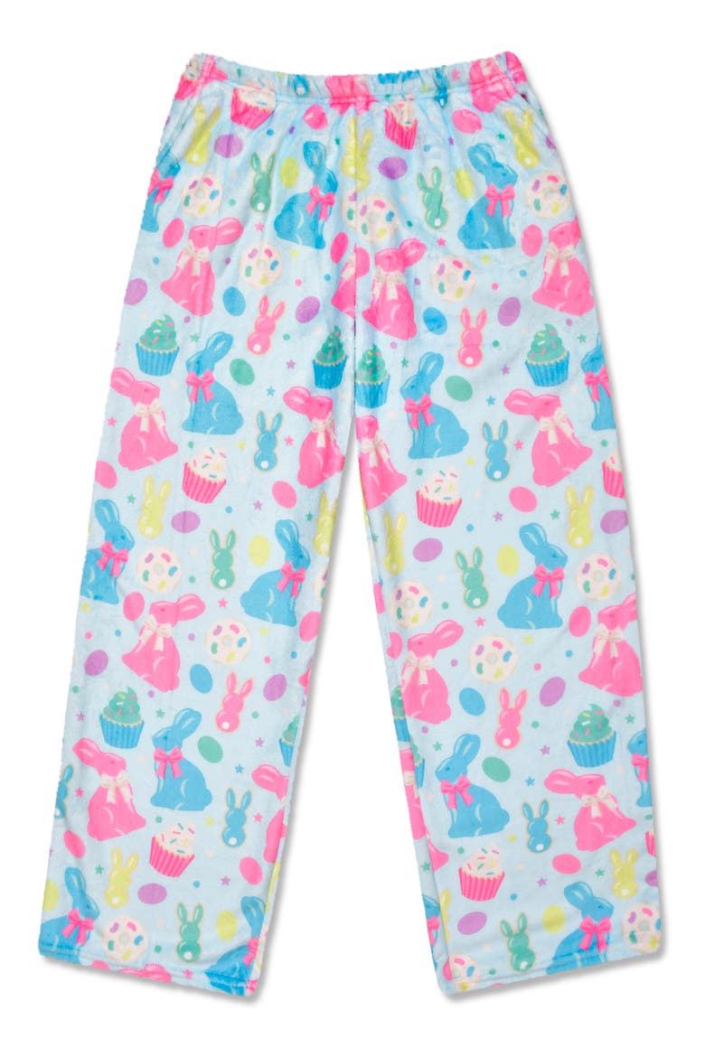 Kids' Bunny Bakery Plush Pajama Pants, Main, color, BLUE MULTI