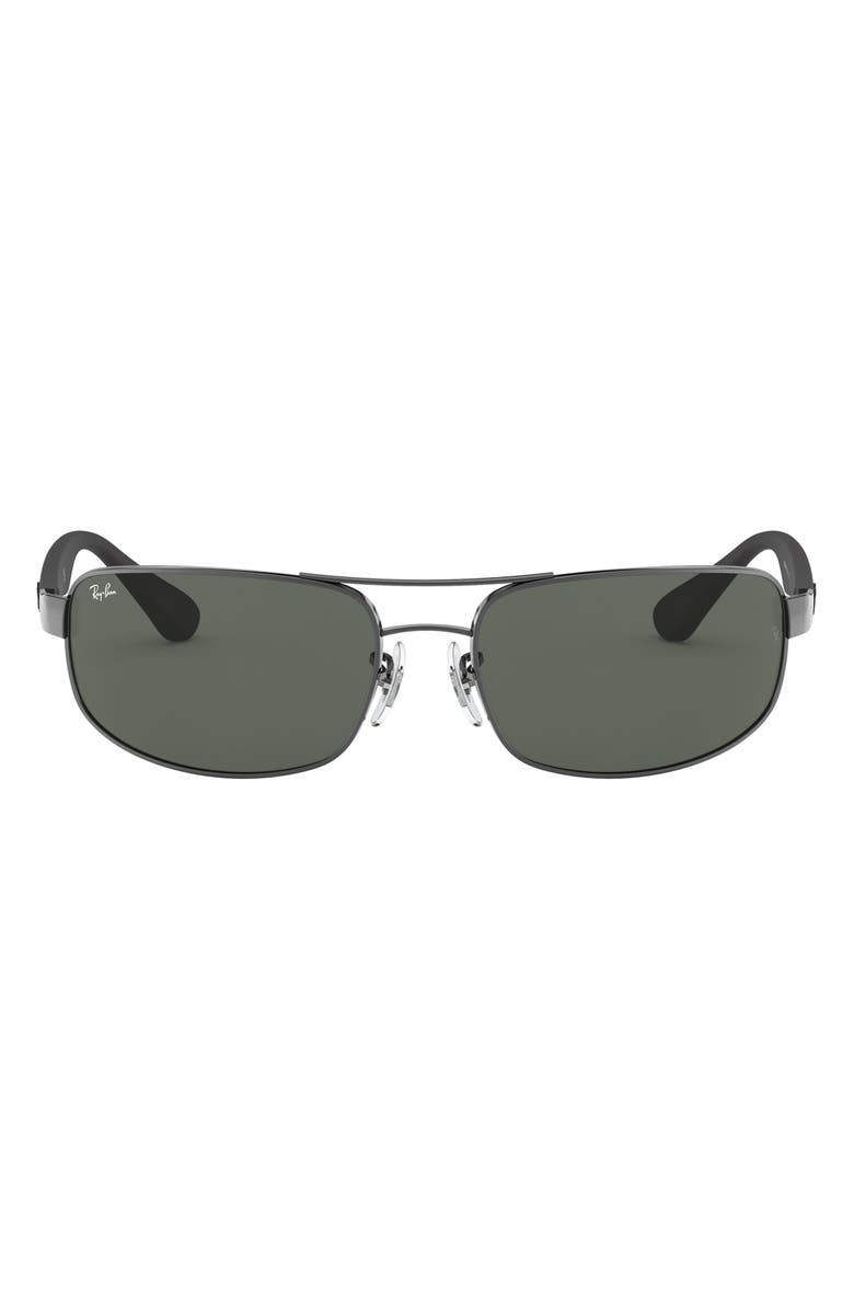 Ray-Ban 64mm Oversize Rectangular Sunglasses, Main, color, 