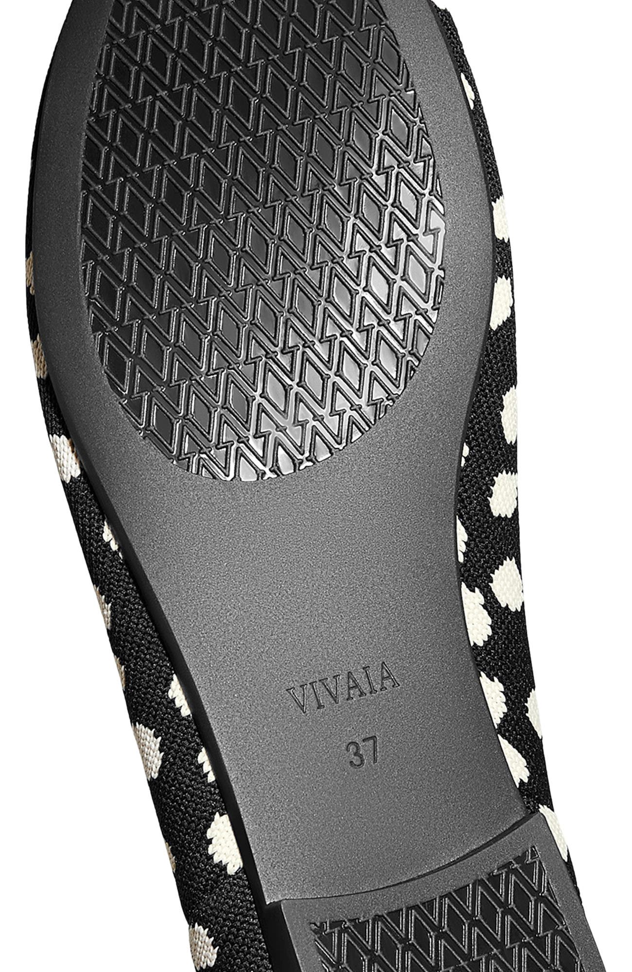 Claire Round-Toe Flats, Alternate, color, Black Ivory Dots