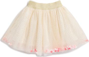 Kids' Pompom Glitter Mesh Tutu Skirt