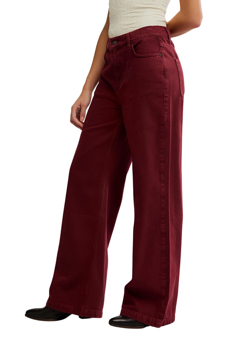 Stride High Waist Wide Leg Jeans, Alternate, color, SYRAH
