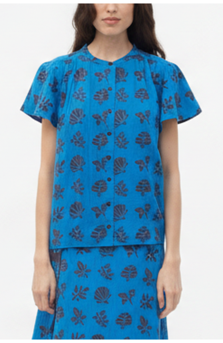Ace & Jig Kenna Flutter Sleeve Blouse, Main, color, Azure