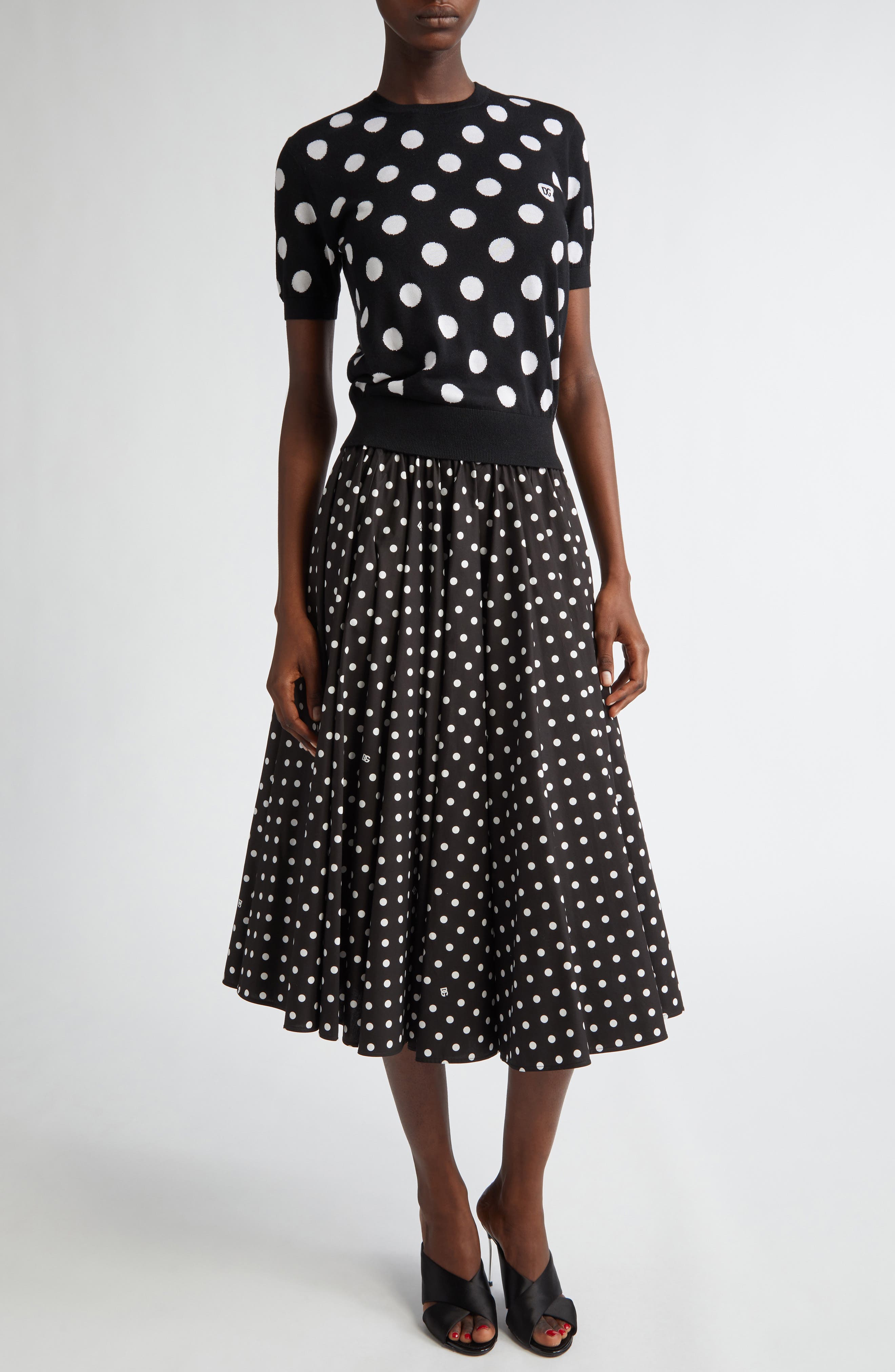 Polka Dot Cotton Circle Skirt - image 2