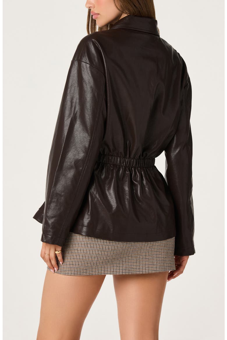 Cavanaugh Faux Leather Jacket, Alternate, color, DARK BROWN