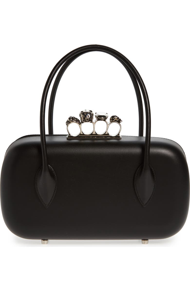 McQueen The Reverse Knuckle Clasp Top Handle Clutch, Alternate, color,
