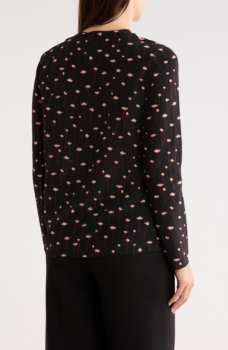 Longchamp Woven Silk Top, Alternate, color, Black