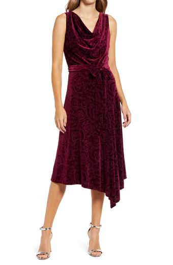 Donna Ricco Cowl Neck Sleeveless A-Line Dress