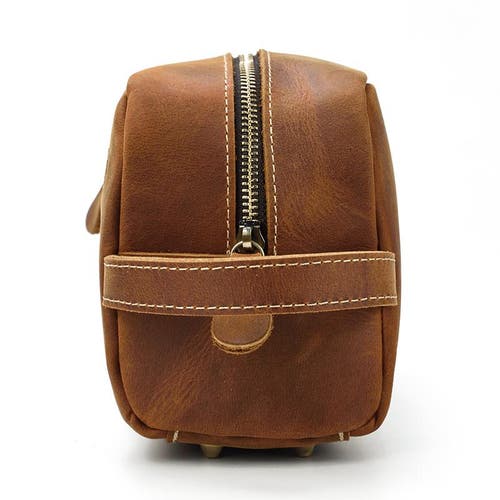 Steel Horse Leather The Wanderer Toiletry Bag | Genuine Leather Toiletry Bag In Brown