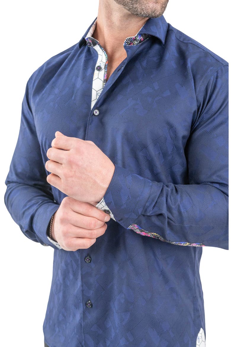 Einstein Jacqceepblack Navy Button-Up Shirt, Alternate, color, BLUE