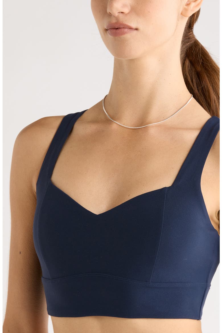 Studio Luxe Sweetheart Sports Bra, Alternate, color, NAVY SAPPHIRE