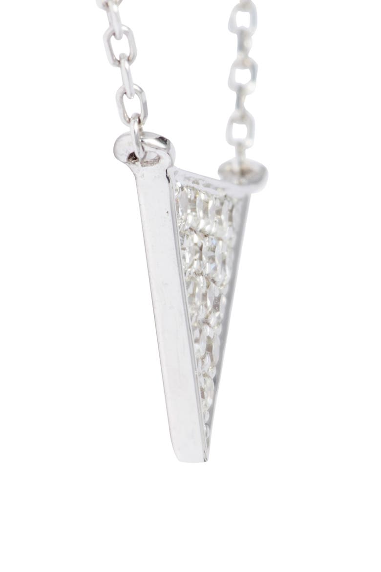 'Emily Sarah' Diamond Triangle Pendant Necklace, Alternate, color, WHITE GOLD