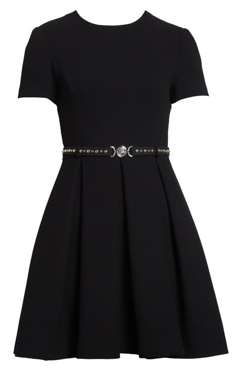 Medusa 
95 Belted Double Face Virgin Wool Crepe Fit 
Flare Dress